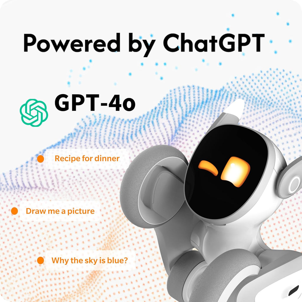 Loona Robot Pet Dog ChatGPT-4o Smart AI-Powered Companion Voice & Gesture Control. Real-Time Interaction Robotics Toys for Kids. Home Monitoring - Includes Charging Dock
